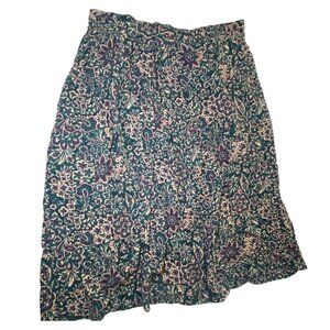 Vintage Sag Harbor Floral Rayon Skirt Medium Paisley Flowy Boho Whimsygoth‎